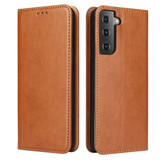 Samsung Galaxy S21 Case Leather Flip Wallet Folio Cover Brown