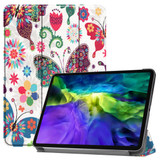 For iPad Pro 11in (2021,2020,2018) Smart Karst Painted PU Leather Case 3-Fold Holder, Color Butterfly | iPad Pro 11in Cases | iCoverLover.com.au