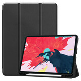 For iPad Pro 11in (2021,2020,2018) Karst Pattern TPU Holster Sleep Function & 3-Fold Bracket & Pen Slot, Black | iPad Pro 11in Cases | iCoverLover.com.au