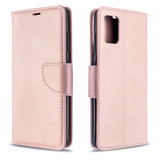 For Samsung Galaxy A51 4G Case Lychee Texture Pure Color Folio PU Leather Cover, Rose Gold | iCoverLover Australia
