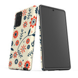 For Samsung Galaxy Note 20 Ultra, Note 20 Case, Tough Protective Back Cover, Orange & Blue Flowers | Protective Cases | iCoverLover.com.au