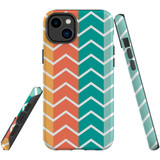 For iPhone 14 Plus Case Tough Protective Cover, Colourful ZigZag | Shielding Cases | iCoverLover.com.au