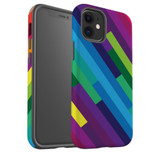 For iPhone 14 Pro Max/14 Pro/14 and older Case, Protective Back Cover, Lined Rainbow | Shockproof Cases | iCoverLover.com.au