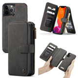Detachable  Folio Leather Case , Card Slot & Holder & Zipper Wallet & Photo Frame For iPhone 12 / 12 Pro, Black