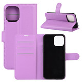 For iPhone 12 mini Lychee Texture Folio PU Protective Case , Holder & Card Slots & Wallet, Purple | iCoverLover Australia