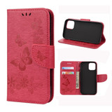 For iPhone 12 Pro Max Vintage Floral Butterfly Pattern Folio PU Leather Case,Card Slot, Holder, Wallet, Lanyard, Red | iCoverLover Australia