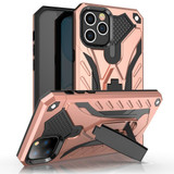 iPhone 12 / 12 Pro (6.1in) Case, Armour Strong Shockproof Tough Cover with Kickstand, Rose Gold