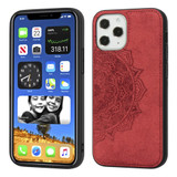 For iPhone 12 / 12 Pro 6.1in Mandala Cloth Cover PC + TPU Mobile Phone Case,Magnetic Function and Hand Strap, Red | iCoverLover Australia