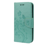 For iPhone 12, 12 mini, 12 Pro, 12 Pro Max Case, Playful Butterflies PU Leather Wallet Cover, Stand, Green | iCoverLover Australia