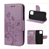 For iPhone 12, 12 mini, 12 Pro, 12 Pro Max Case, Playful Butterflies PU Leather Wallet Cover, Stand, Light Purple | iCoverLover Australia