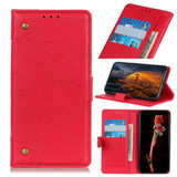 For iPhone 12 Pro Max Copper Buckle Retro Wild Horse Texture Folio PU Leather Case Wallet, Red | iCoverLover Australia