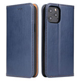 iPhone 12 Pro Max (6.7in) Case Leather Flip Wallet Folio Cover with Stand Blue