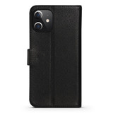 iPhone 12 Pro Max/12 Pro/12 mini Case, Fashion Cowhide Genuine Leather Wallet Cover, Black | iCoverLover Australia