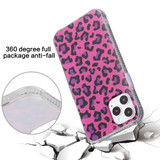 For iPhone 12 Pro Max,12 Pro/12, 12 mini Leopard Print TPU + Acrylic Protective Case, Detachable Buttons, Rose Red  | iCoverLover Australia