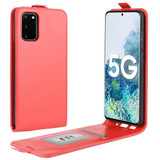 For Samsung Galaxy S20 FE 4G/5G Vertical Flip PU Leather Protective Case, Card Slots & Photo Frame, Red | iCoverLover Australia