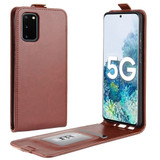 For Samsung Galaxy S20 FE 4G/5G Vertical Flip PU Leather Protective Case, Card Slots & Photo Frame, Brown | iCoverLover Australia