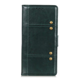 For Samsung Galaxy S21 Ultra/S21+ Plus/S21 Case, Studded Folio PU Leather Wallet Cover & Stand, Green | iCoverLover.com.au | Phone Cases