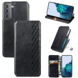 For Samsung Galaxy S21 Ultra/S21+ Plus/S21 Case, Cubic Grid Magnetic Folio PU Leather Cover Wallet, Kickstand, Black | iCoverLover.com.au | Phone Cases