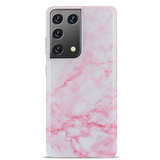 For Samsung Galaxy S21 Ultra/S21+ Plus/S21 Case, TPU Glossy Marble Pattern Protective Cover, Light Pink | iCoverLover.com.au | Phone Cases