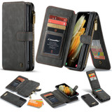 For Samsung Galaxy S21 Ultra/S21+ Plus/S21 Case Wild Horse Texture PU Leather Folio Case, Black | iCoverLover.com.au | Phone Cases