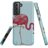 Samsung Galaxy S21 Case, Tough Protective Back Cover, Vintage Flamingo | iCoverLover.com.au | Phone Cases