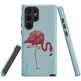 For Samsung Galaxy S22 Ultra Case, Protective Back Cover, Vintage Flamingo | Shielding Cases | iCoverLover.com.au