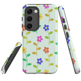 For Samsung Galaxy S23 Case Tough Protective Cover, Colourful Flowers | Shielding Cases | iCoverLover.com.au