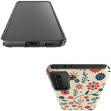For Samsung Galaxy S23 Ultra, S23+ Plus, S23, S22 Ultra, S22+, S22, S21 Case, Protective Cover, Orange & Blue Flowers | Protective Cases | iCoverLover.com.au
