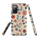Samsung Galaxy S20 FE Case Protective Cover, Flowers Orange Blue | iCoverLover.com.au | Phone Cases