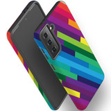 For Samsung Galaxy S23 Ultra, S23+ Plus, S23, S22 Ultra, S22+, S22, S21 Case, Protective Cover, Lined Rainbow | Protective Cases | iCoverLover.com.au