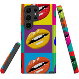 For Samsung Galaxy S23 Ultra Case Tough Protective Cover, Pop Art Lips | Shielding Cases | iCoverLover.com.au