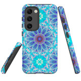 For Samsung Galaxy S23 Case Tough Protective Cover, Psychedelic Blues | Shielding Cases | iCoverLover.com.au