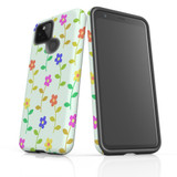 Google Pixel 5 Case Armour Protective Cover Flowers Colourful
