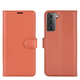 For Samsung Galaxy S21 Case Lychee Folio Protective PU Leather Wallet Cover, Brown | iCoverLover.com.au | Phone Cases