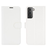 For Samsung Galaxy S21+ Plus Case Lychee Folio Protective PU Leather Wallet Cover, White | iCoverLover.com.au | Phone Cases