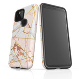 For Google Pixel 4a 5G Case Armour Protective Cover Marble Pattern