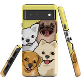 For Google Pixel 6 Case, Protective Back Cover,Illustrated Puppies | Shielding Cases | iCoverLover.com.au