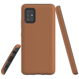 For Samsung Galaxy A51 5G Case Tough Protective Cover Brown