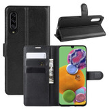 For Galaxy A90 5G Lychee Folio Leather Case, Wallet & Holder & Card Slots, Black | iCoverLover.com.au | Samsung Galaxy A Cases