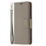 For Samsung Galaxy A32 4G Lychee Folio Leather Case, Kickstand, Wallet & Lanyard, Grey | iCoverLover.com.au | Samsung Galaxy A Cases
