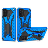 Samsung Galaxy A72 5G/4G Case Armour Shockproof Tough Cover with Kickstand Blue