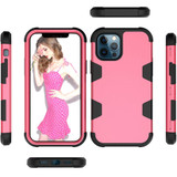 For iPhone 12 Pro Max/12 Pro/12/12 mini Case Protective Armored 3-Layer Cover,Rose Red & Black | Protective iPhone Cases | icoverlover.com.au