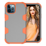 For iPhone 12 Pro Max/12 Pro/12/12 mini Case Protective Armored 3-Layer Cover,Grey & Orange | Protective iPhone Cases | icoverlover.com.au