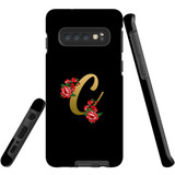 For Samsung Galaxy S10 Case, Tough Protective Back Cover, Embellished Letter C | Protective Cases | iCoverLover.com.au