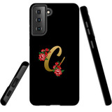 For Samsung Galaxy S21+ Plus Case, Tough Protective Back Cover, Embellished Letter C | Protective Cases | iCoverLover.com.au