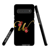 For Samsung Galaxy S21 Ultra/S21+ Plus/S21,S20 Ultra/S20+/S20,S10 5G, S10+/S10/S10e, S9+/S9 Case, Tough Protective Back Cover, Embellished Letter W | Protective Cases | iCoverLover.com.au