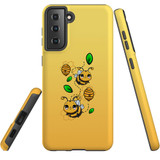 For Samsung Galaxy S21+ Plus Case, Tough Protective Back Cover, Honey Bees | Protective Cases | iCoverLover.com.au