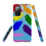 For Samsung Galaxy S20 FE Fan Edition Case, Tough Protective Back Cover, Rainbow Brushes | Protective Cases | iCoverLover.com.au