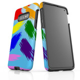 For Samsung Galaxy S10e Case, Tough Protective Back Cover, Rainbow Brushes | Protective Cases | iCoverLover.com.au