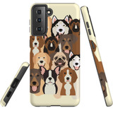 For Samsung Galaxy S21+ Plus Case, Tough Protective Back Cover, Seamless Dogs | Protective Cases | iCoverLover.com.au